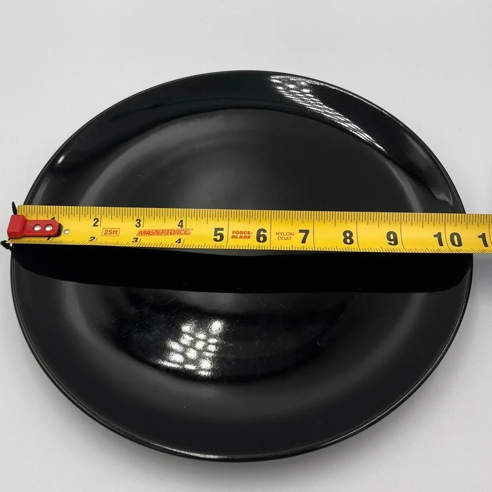 IKEA Dinner Plates Set of 6 Black Very Good 10.25 Inch Glossy Modern Dining